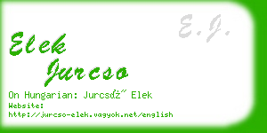 elek jurcso business card